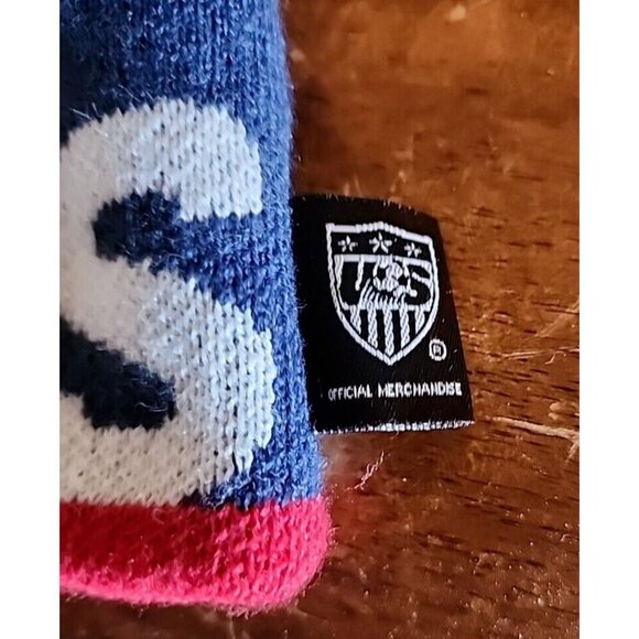 United States Soccer Beanie USA Knit Hat Cap Red White Blue GUC Reversible - Picture 3 of 11